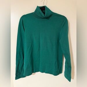 Ann Taylor Green Ribbed Turtleneck Sweater